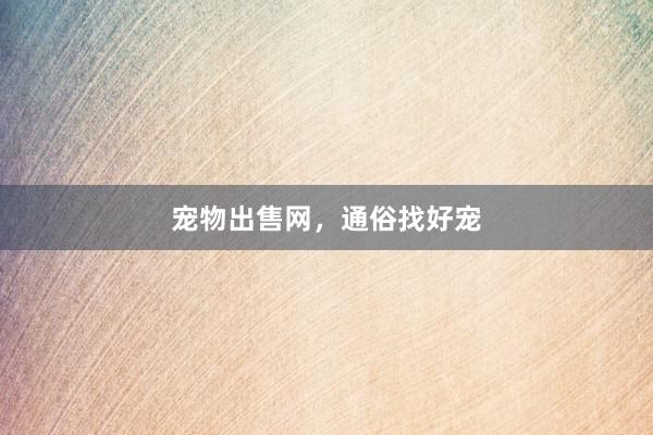 宠物出售网，通俗找好宠